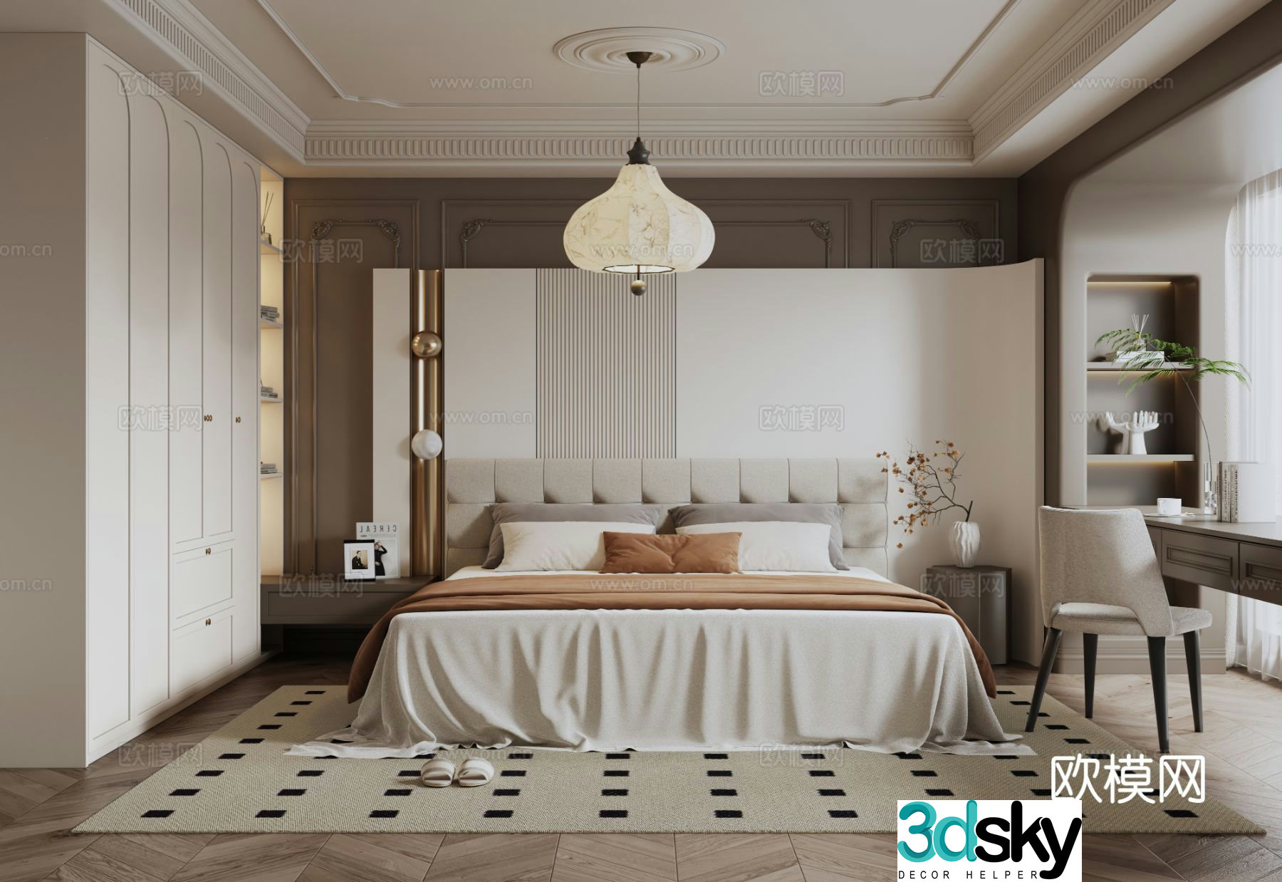 French bedroom master bedroom 3d model