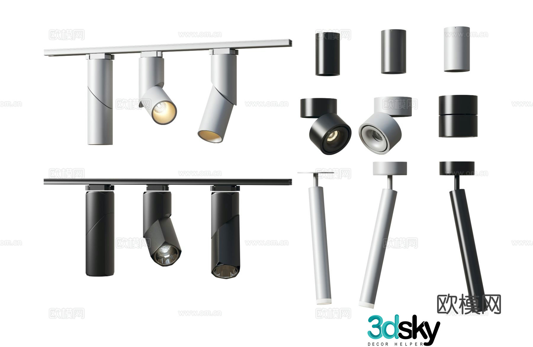 Modern downlight spotlight track spotlight 3d model