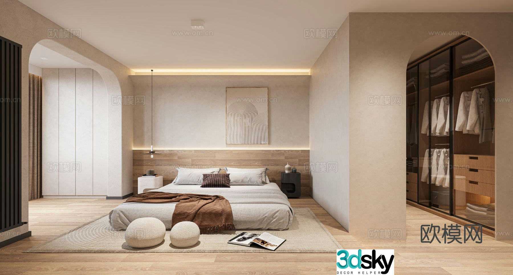 Wabi Sabi bedroom master bedroom 3d model