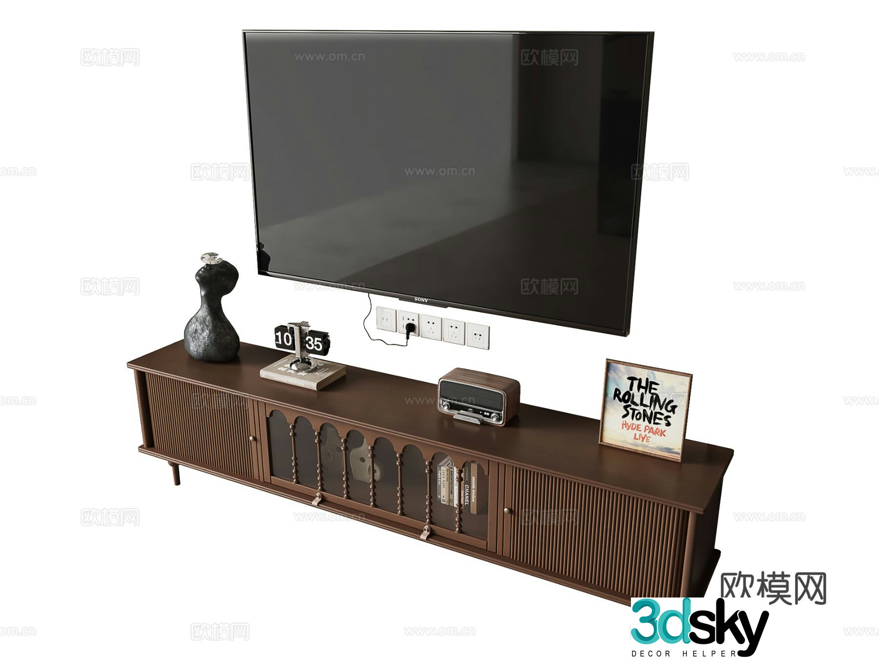 Medieval style TV cabinet 3D model