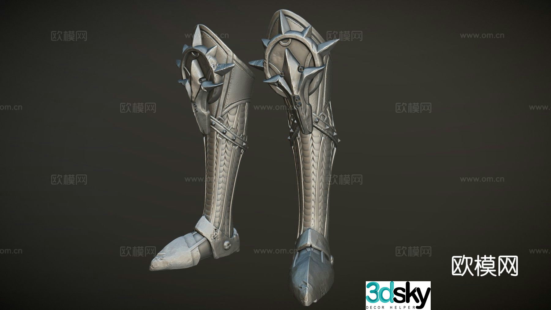 medieval armor footwear armor 3d model