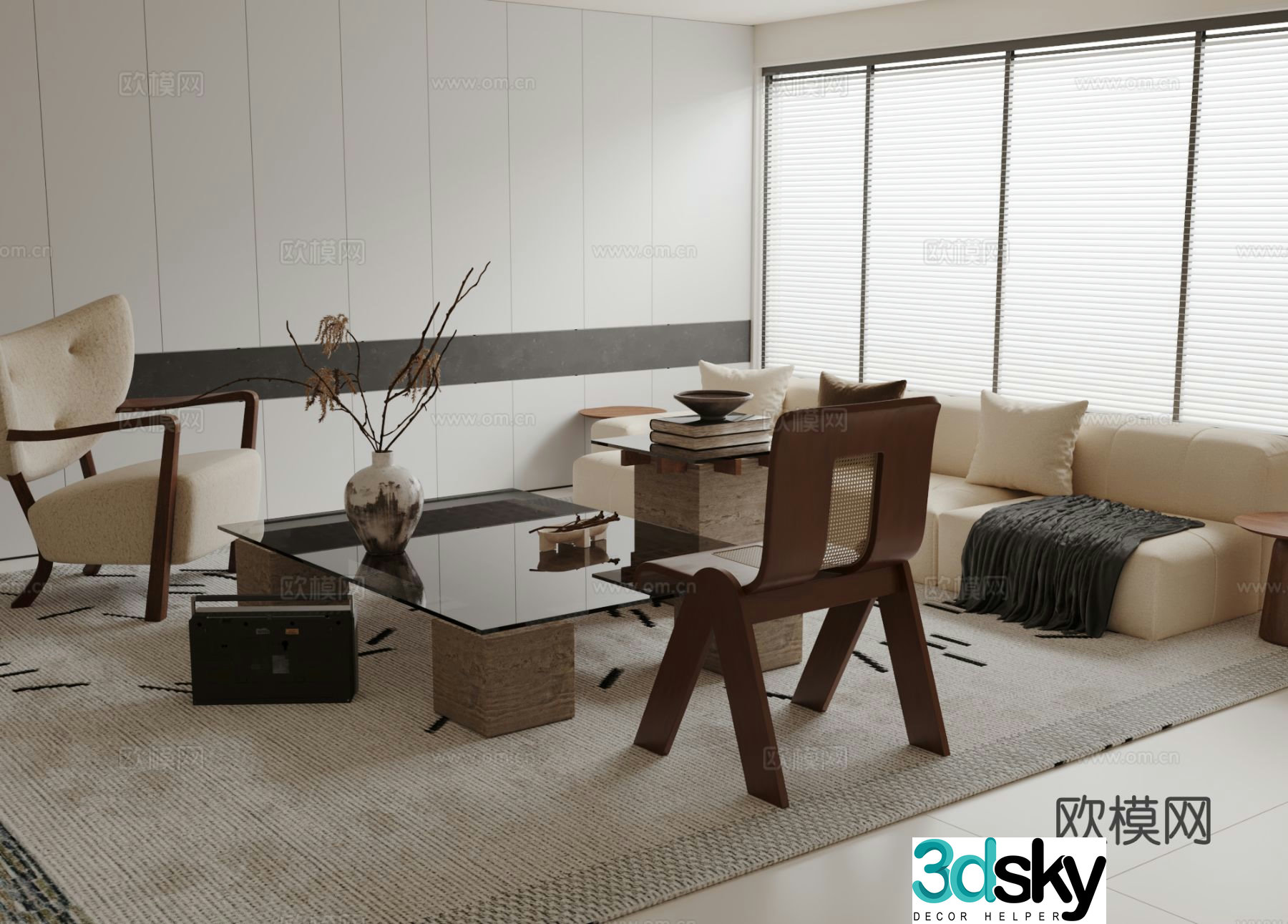 Medieval style sofa modular sofa 3d model