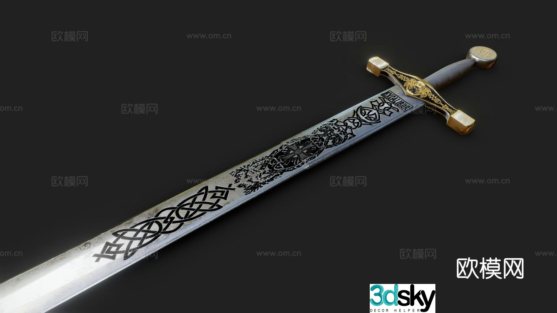 King's Sword game prop 3D model