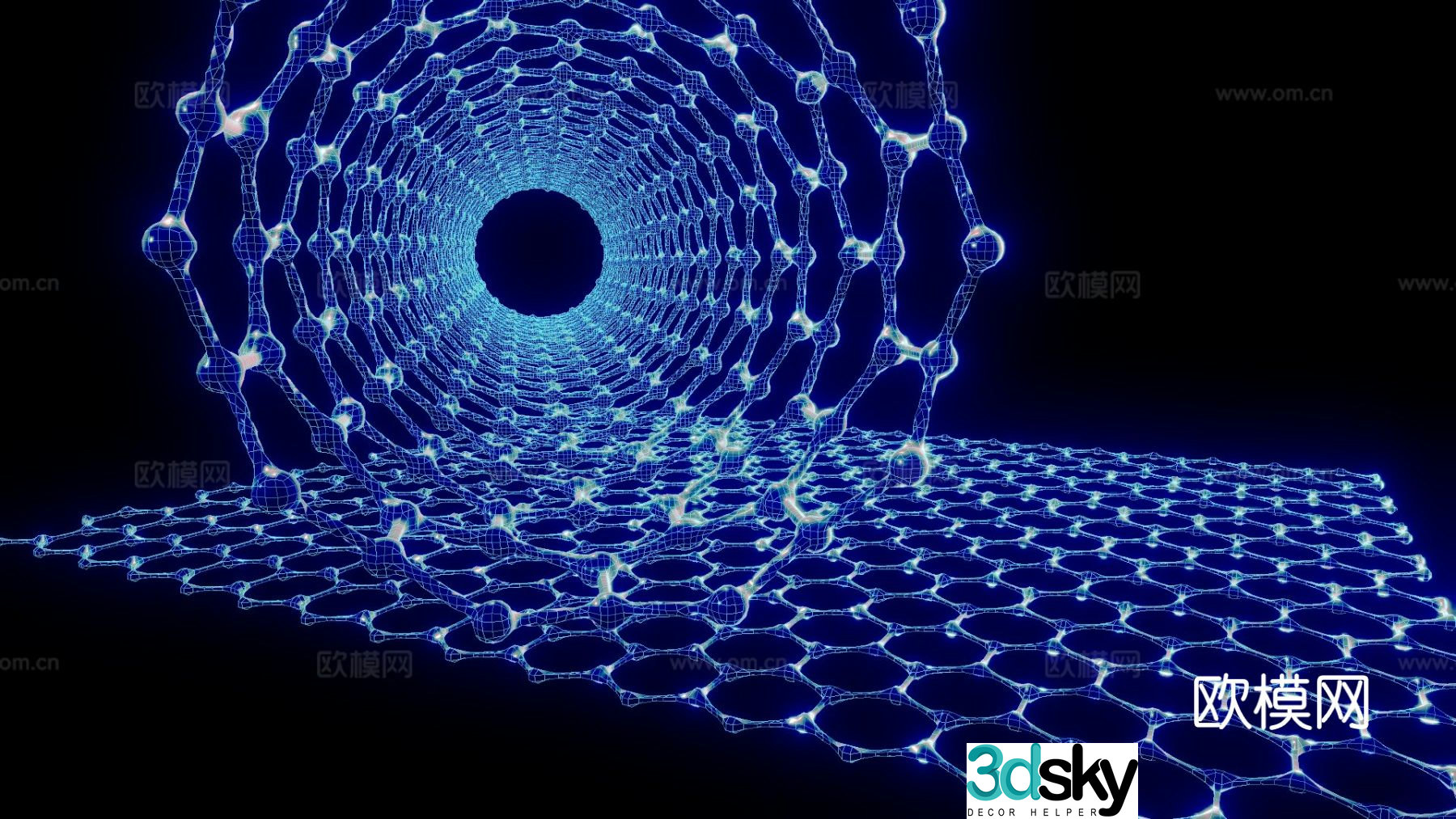 Graphene and nanotubes 3d model