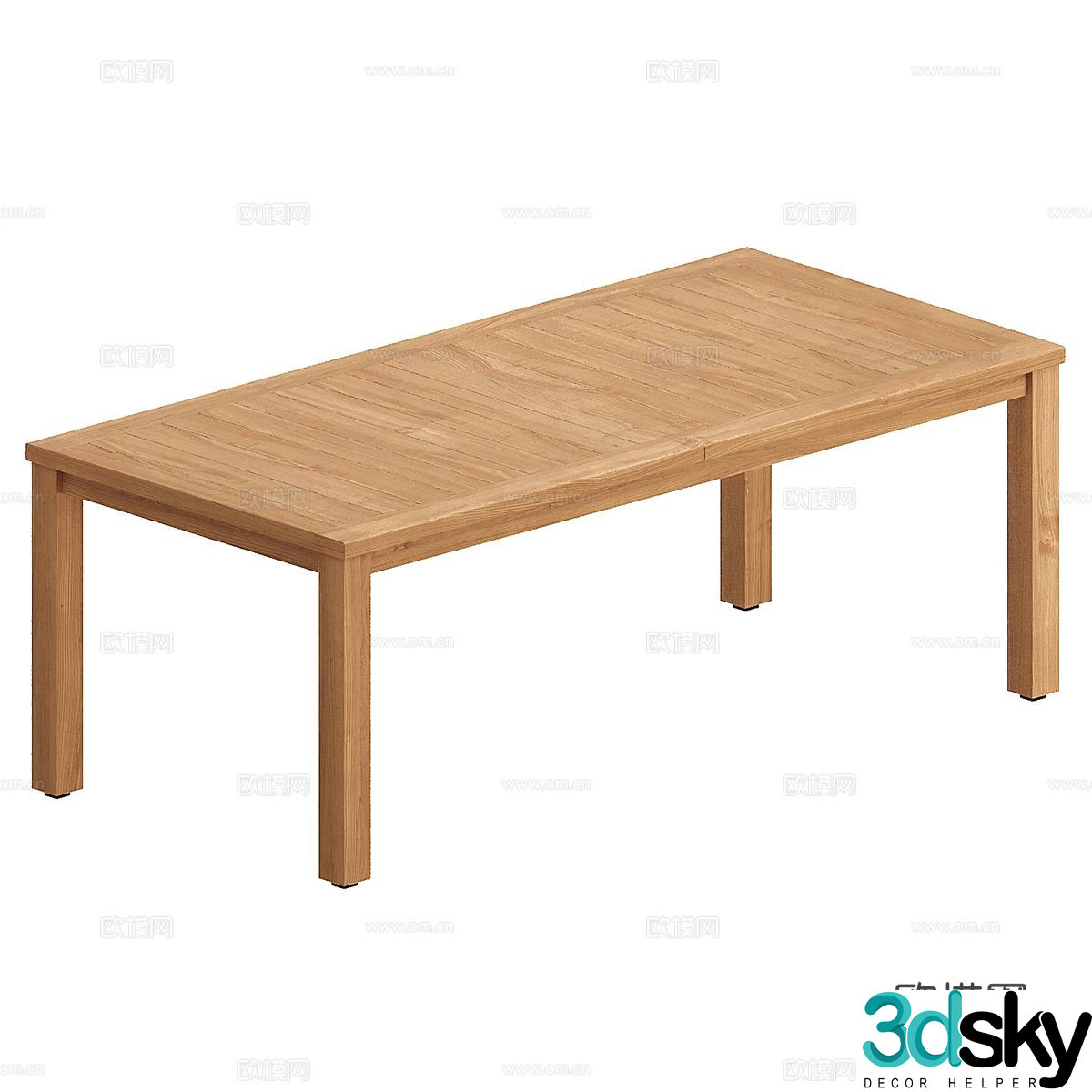 Log dining table 3d model