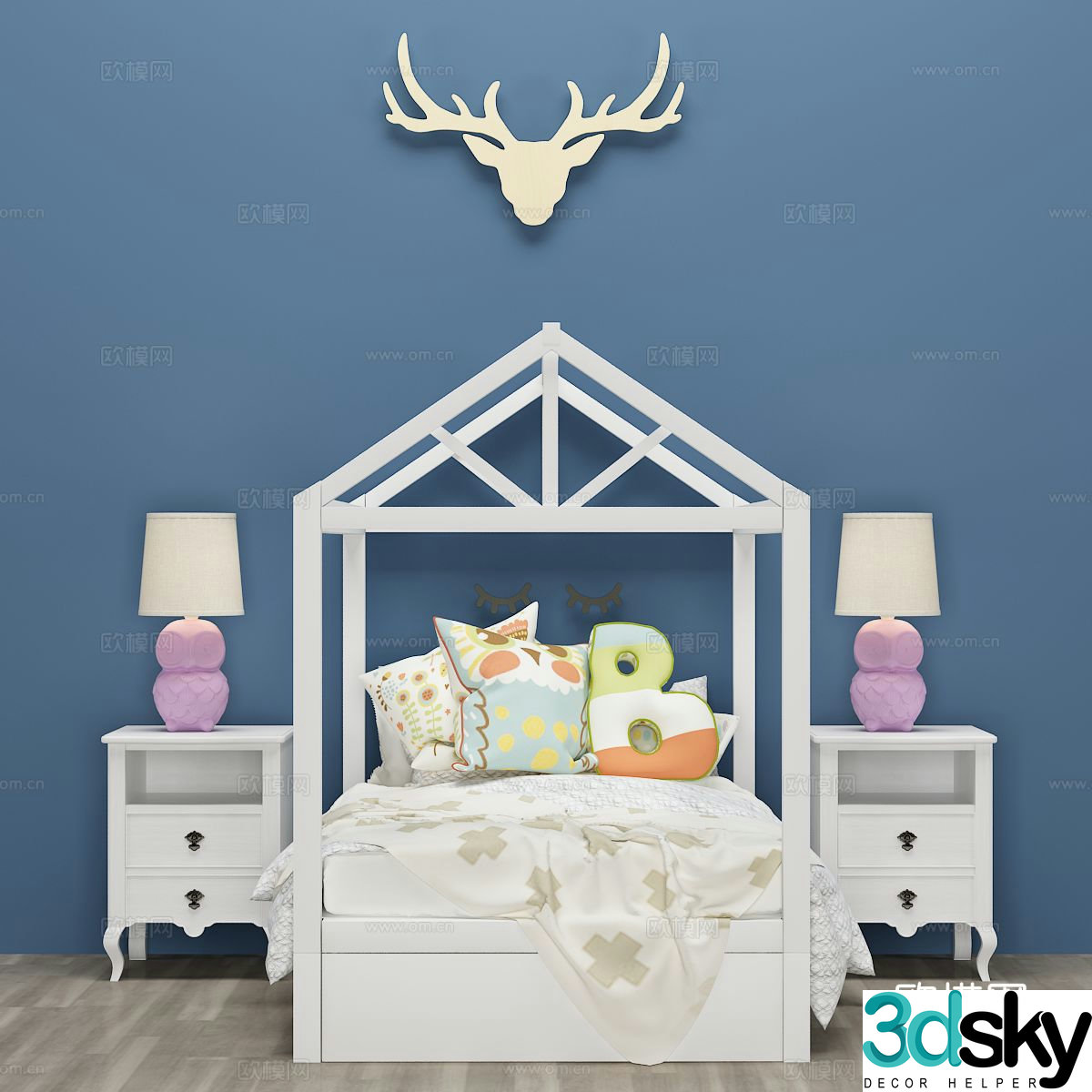 Nordic children’s bed 3d model