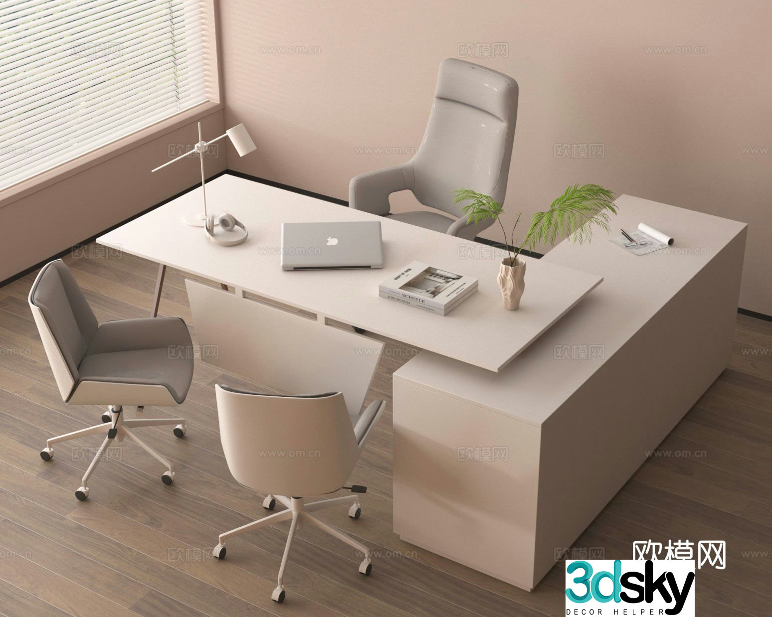 Boss table office desk chair desk desk 3d model