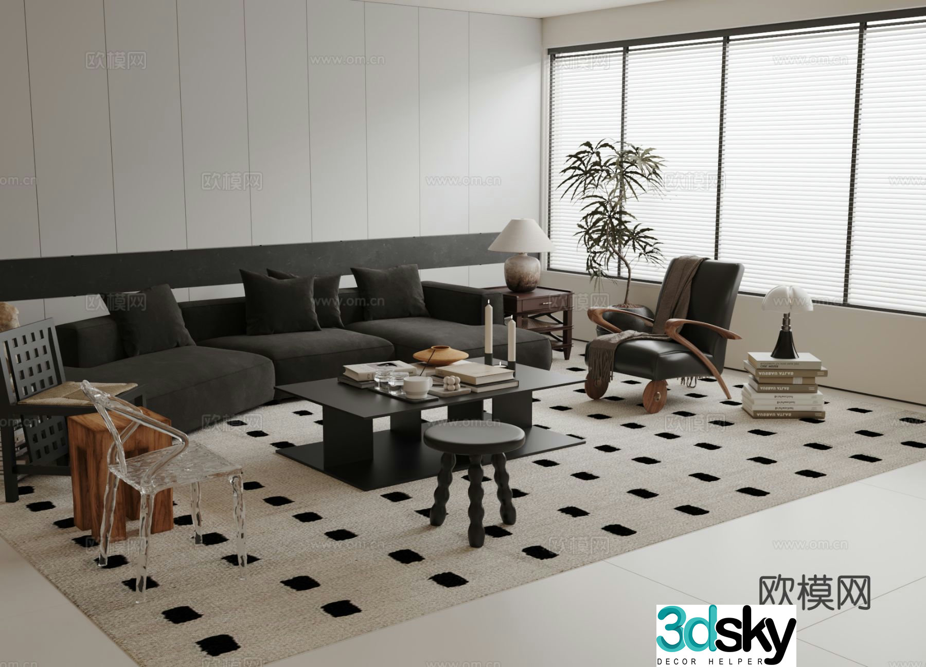 Medieval style sofa modular sofa 3d model