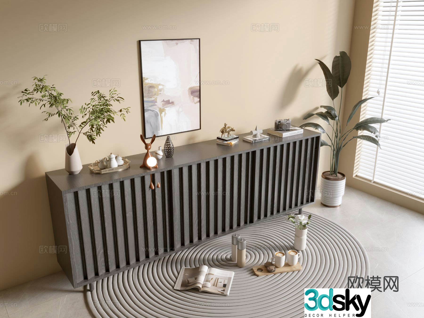 Modern entryway cabinet 3d model