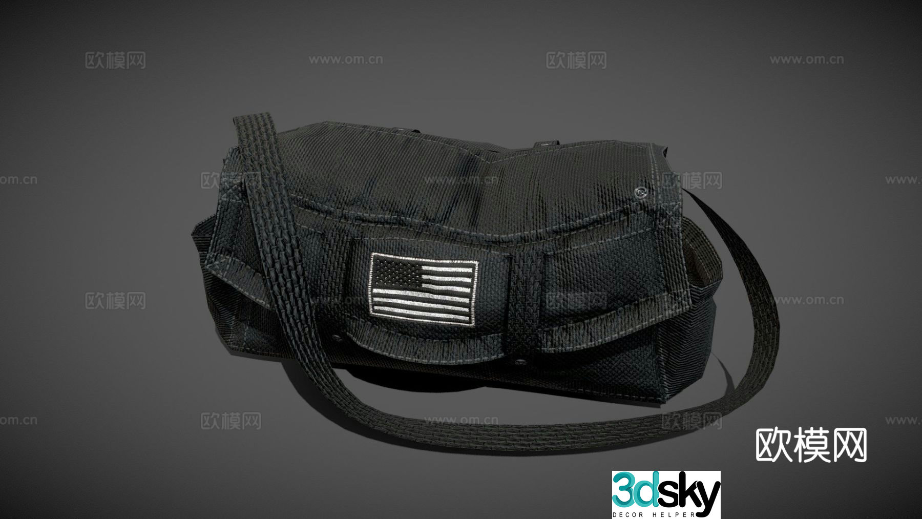 Black bag satchel 3d model