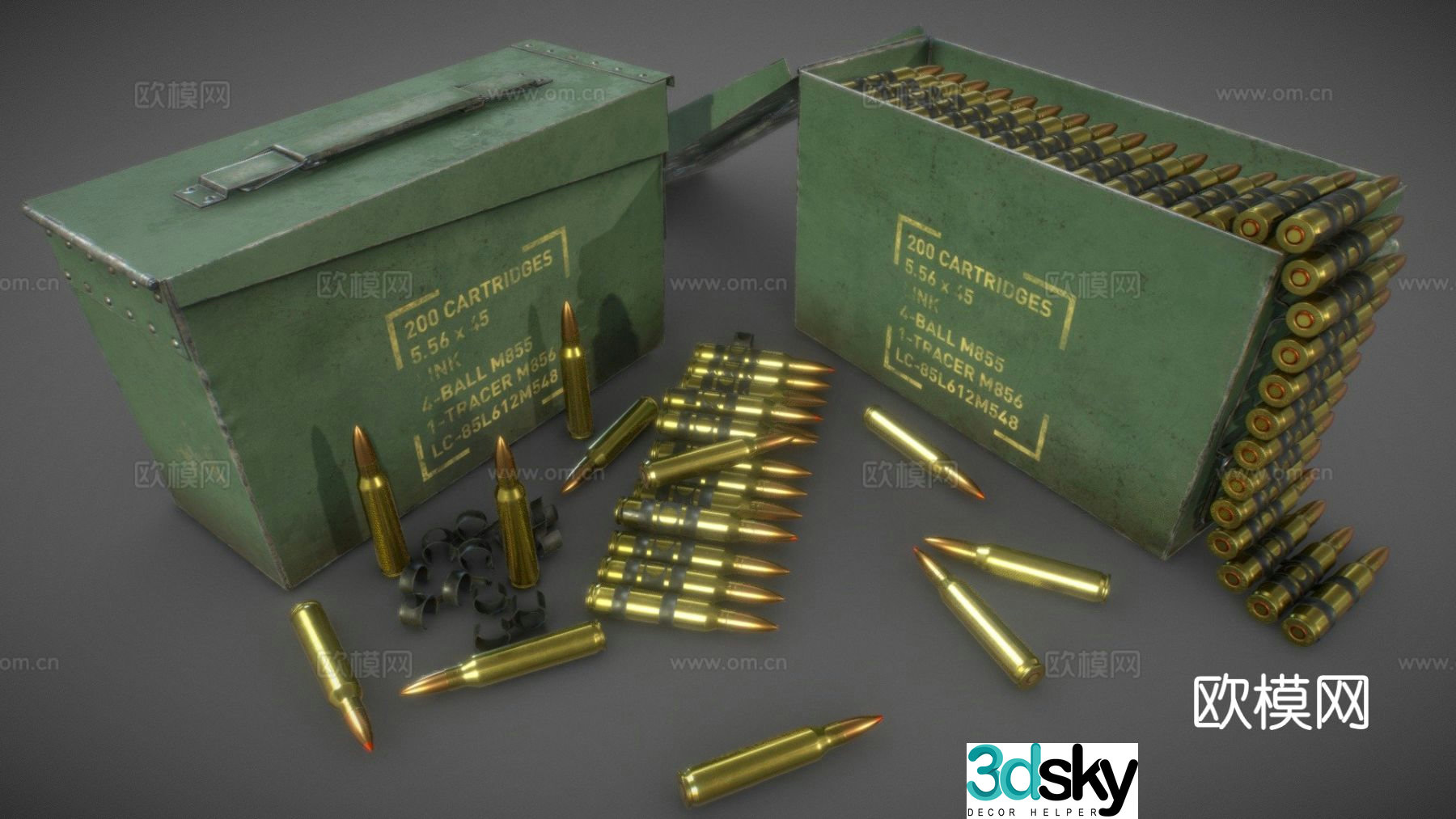 Rifle ammunition box 3d model