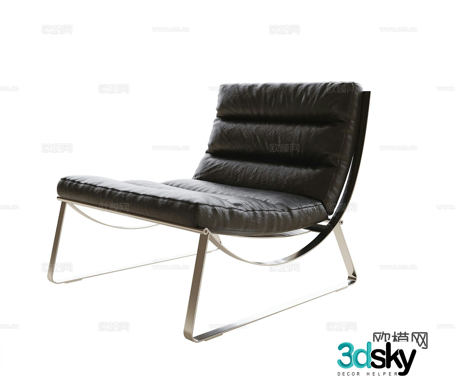 Modern leather chair lounge chair 3d model