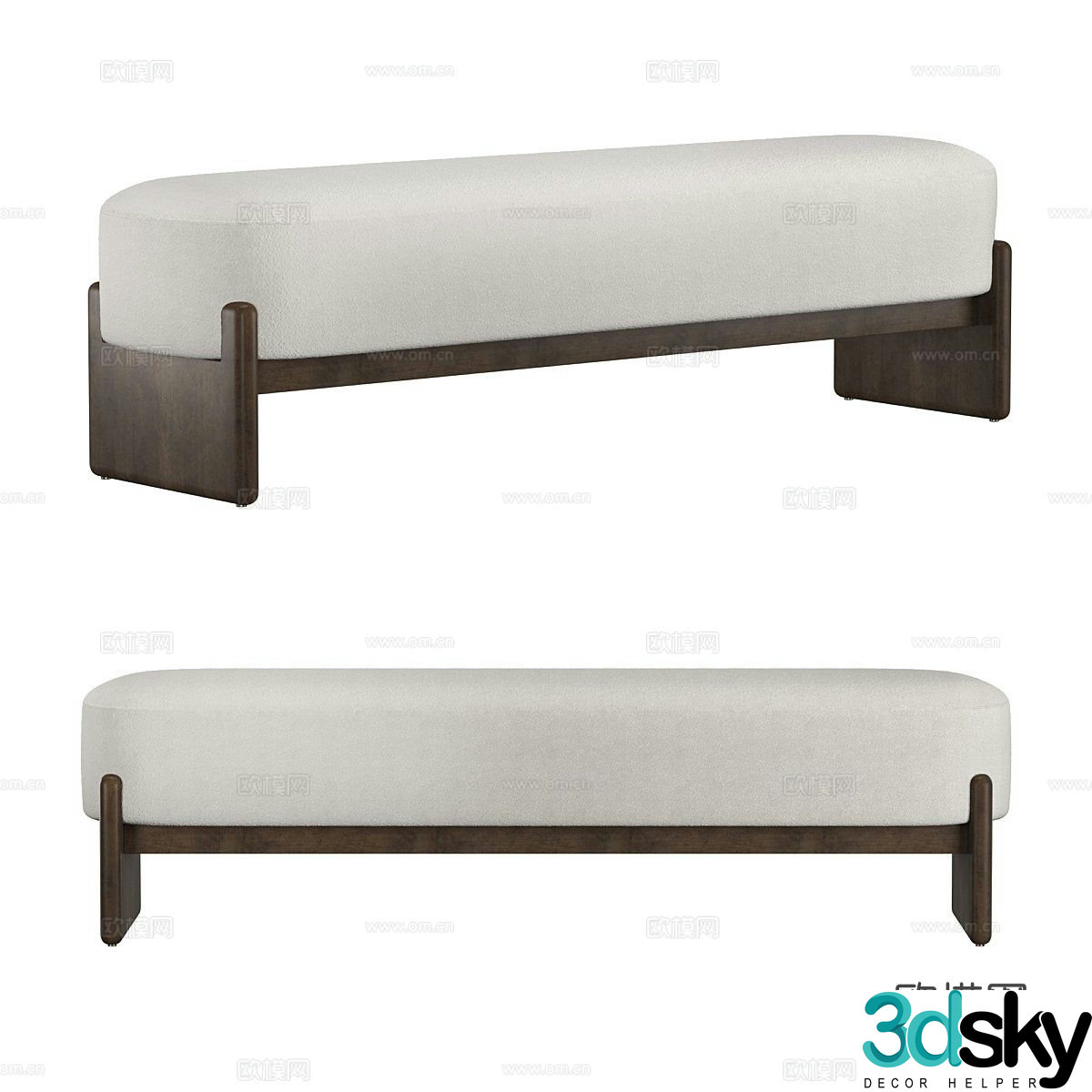 Footrest sofa stool 3d model