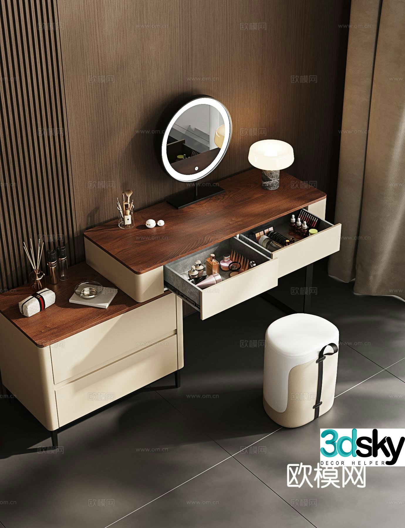 Medieval style dressing table 3d model