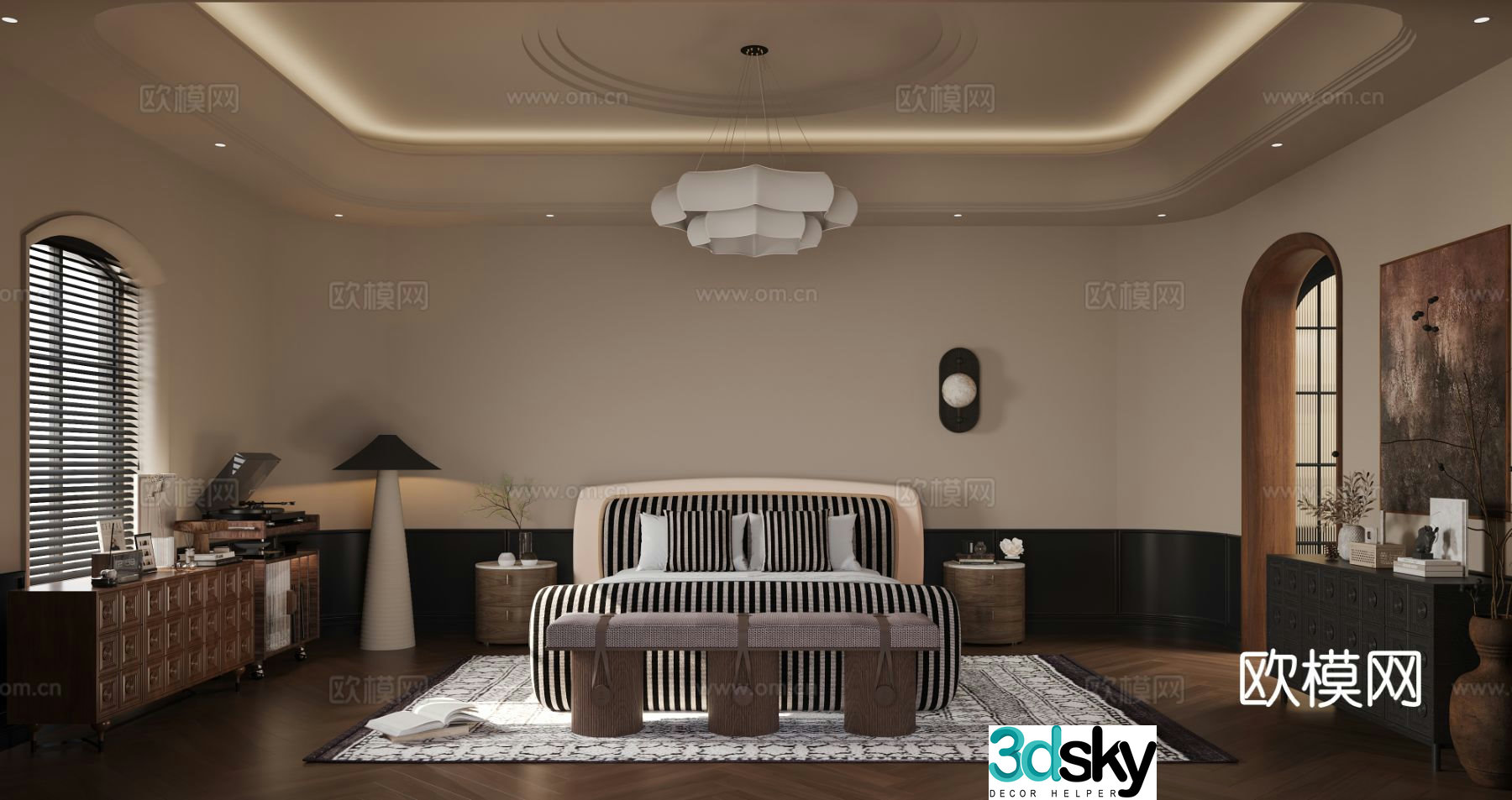 Medieval style bedroom master bedroom 3d model