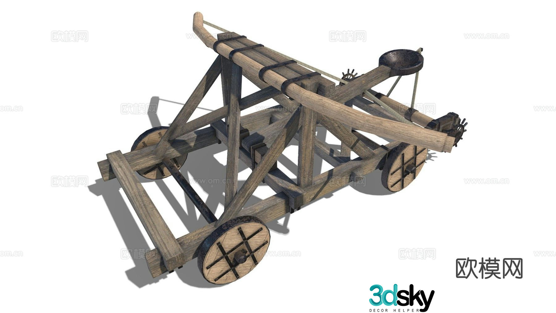 medieval catapult 3d model