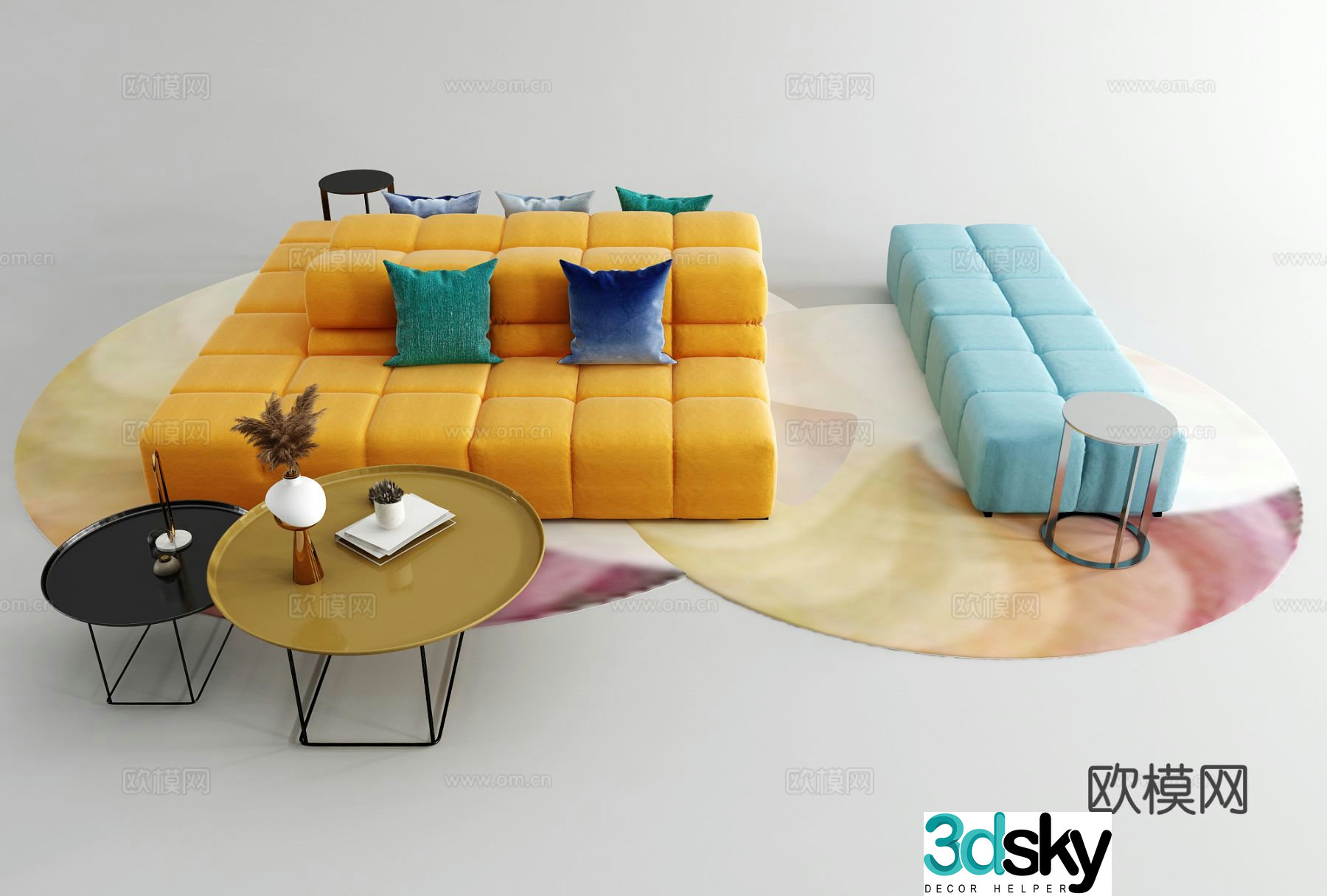 Modern lobby sofa 3d model