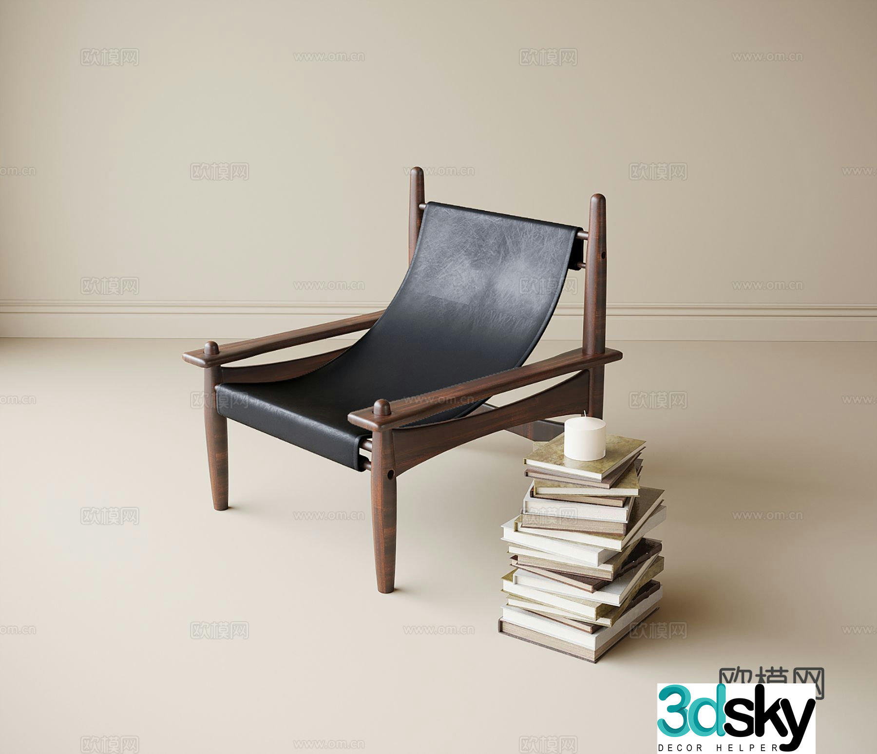 Medieval style chair leisure chair 3d model