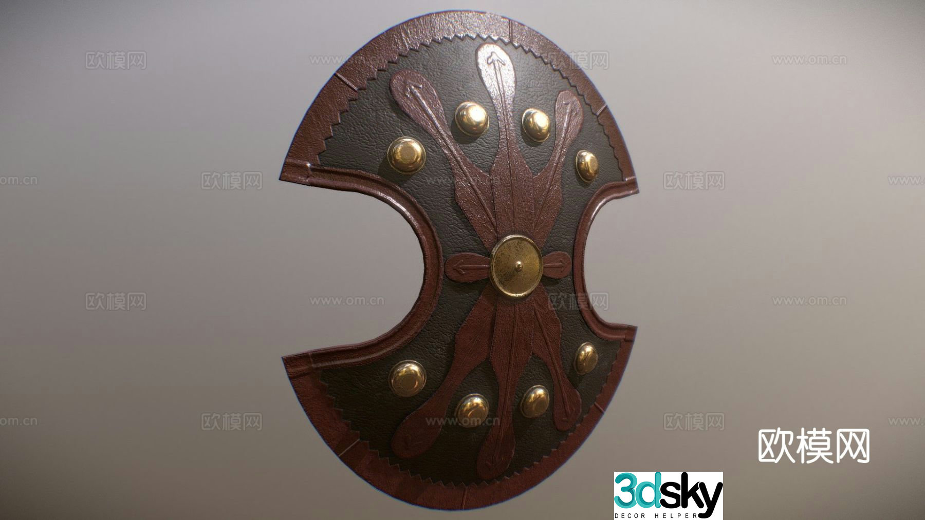 medieval shield greek shield 3d model