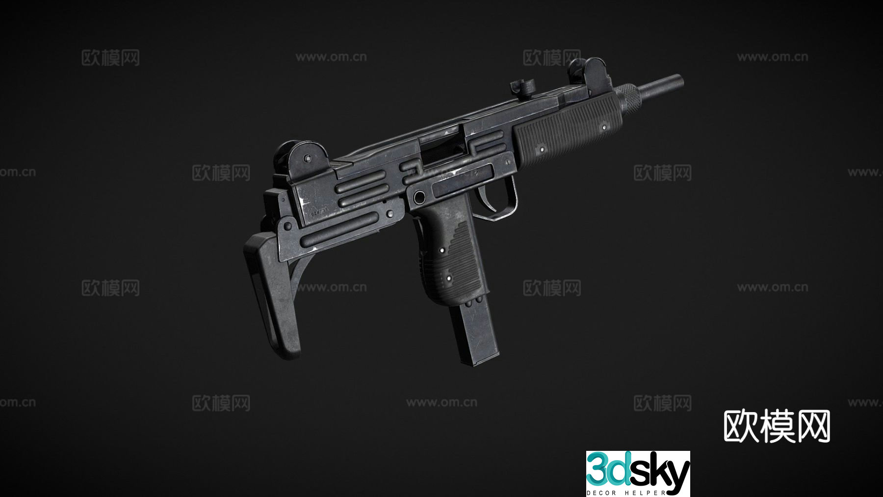 IMI UZI submachine gun 3d model