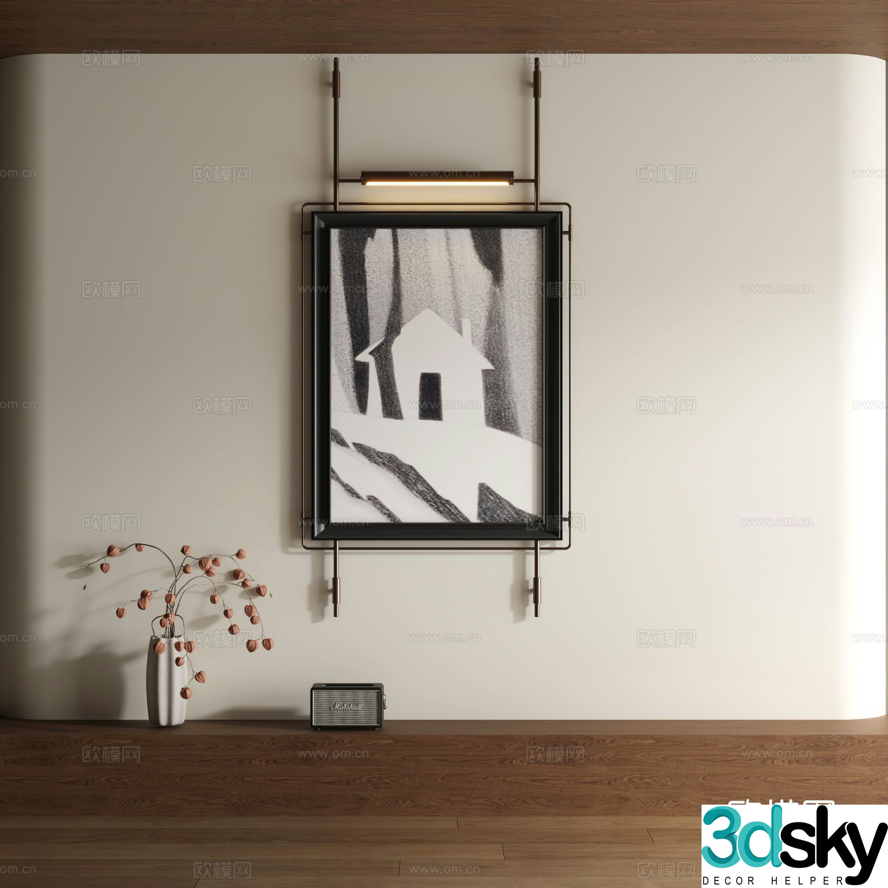 Modern sandstone decorative painting 3d model