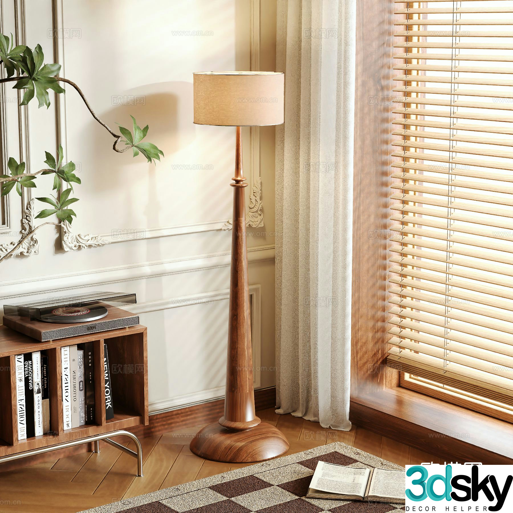 Medieval style floor lamp 3d model