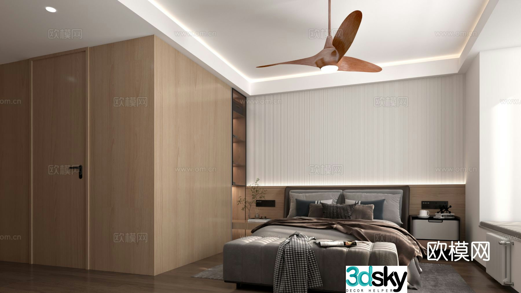 Modern bedroom master bedroom 3d model
