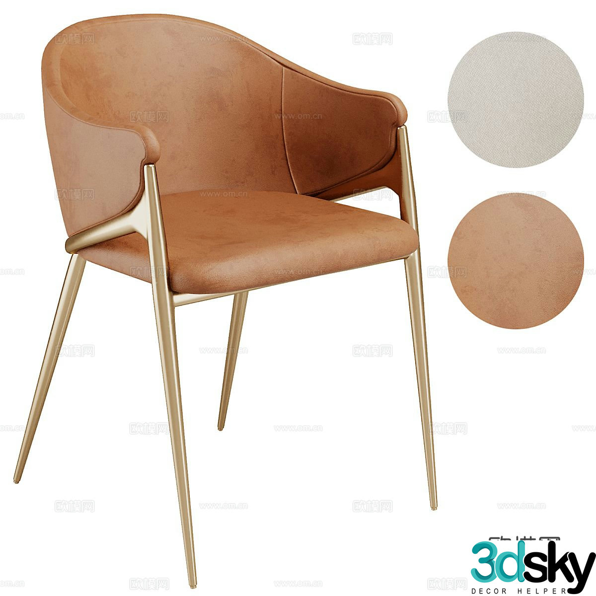 Italian chair dining chair 3d model