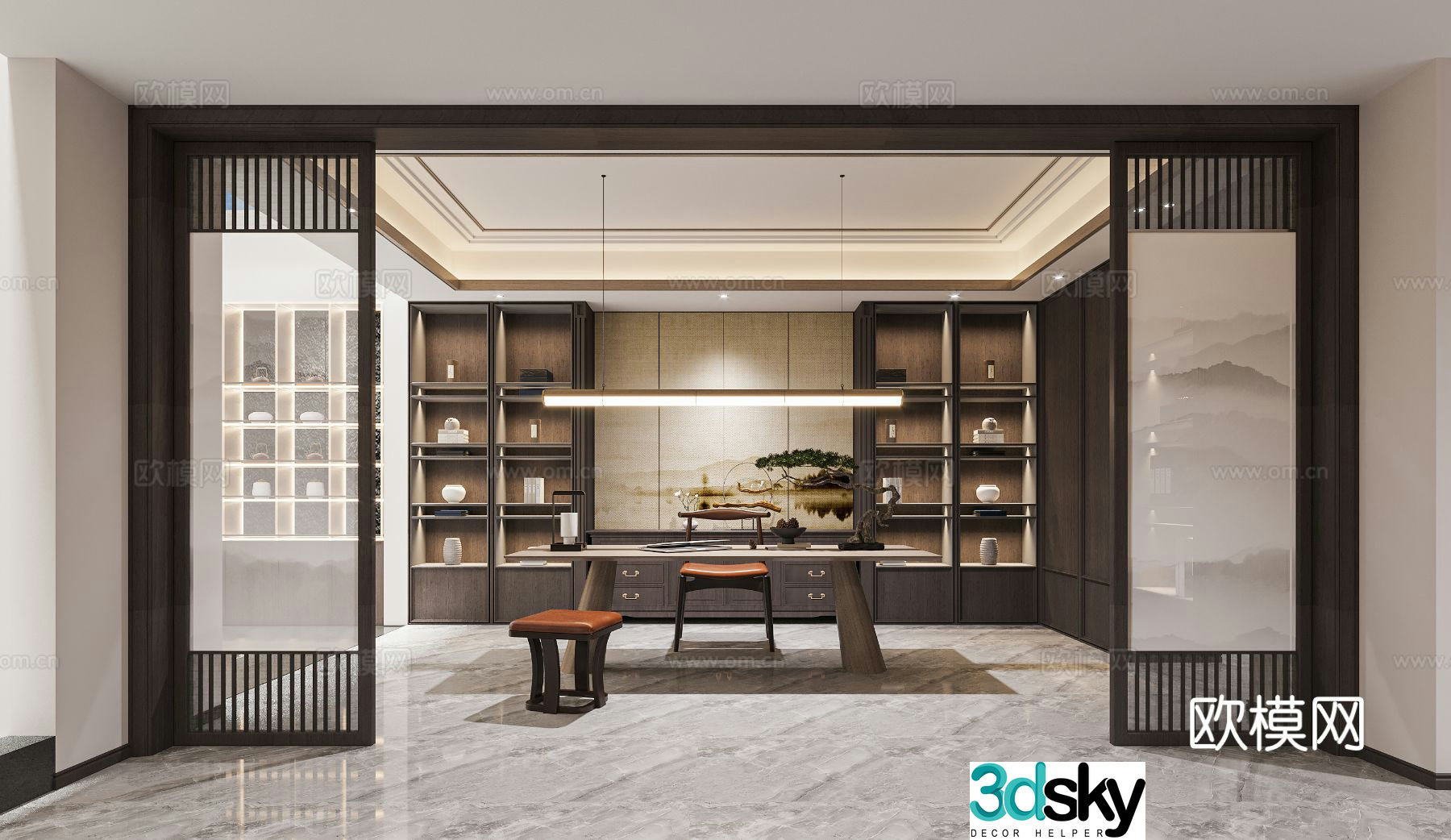 New Chinese tea room 3d model