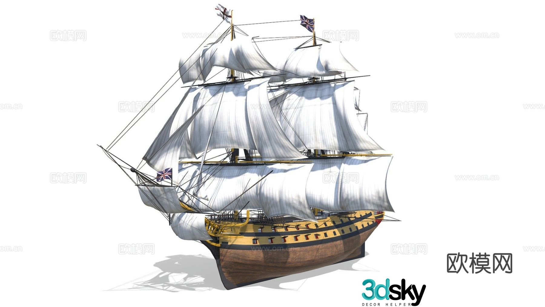 pirate ship pirate galleon 3d model