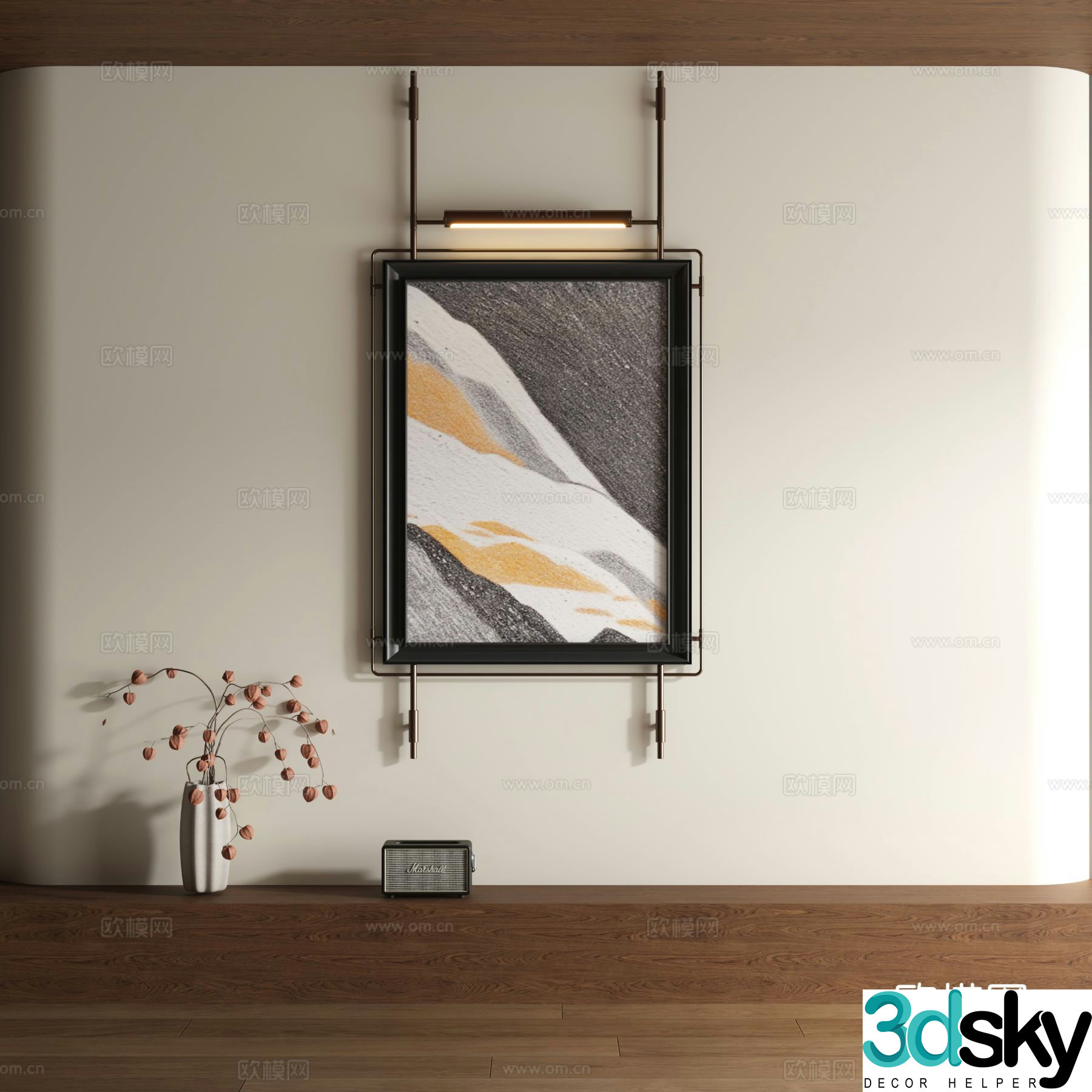 Modern sandstone decorative painting 3d model