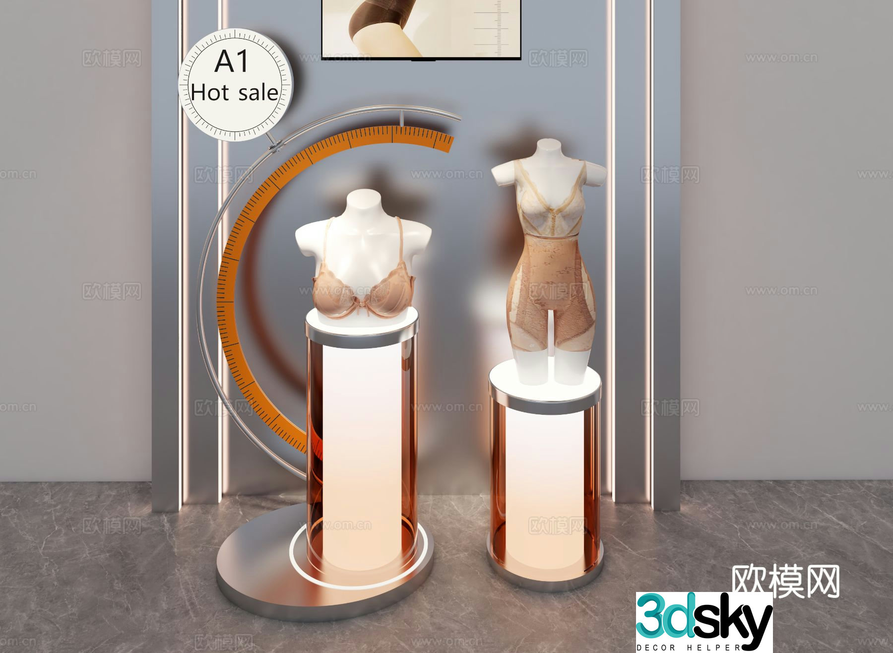 Underwear store window display stand Slimming underwear store display stand 3D model