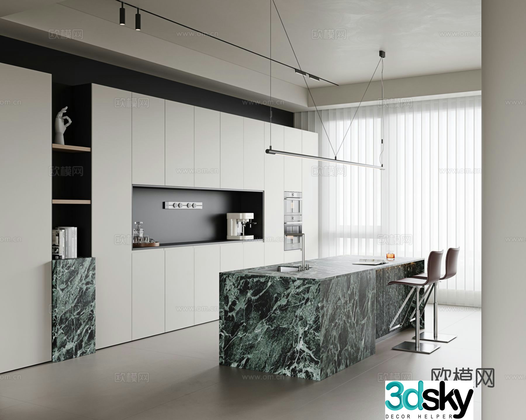 Italian island restaurant 3d model