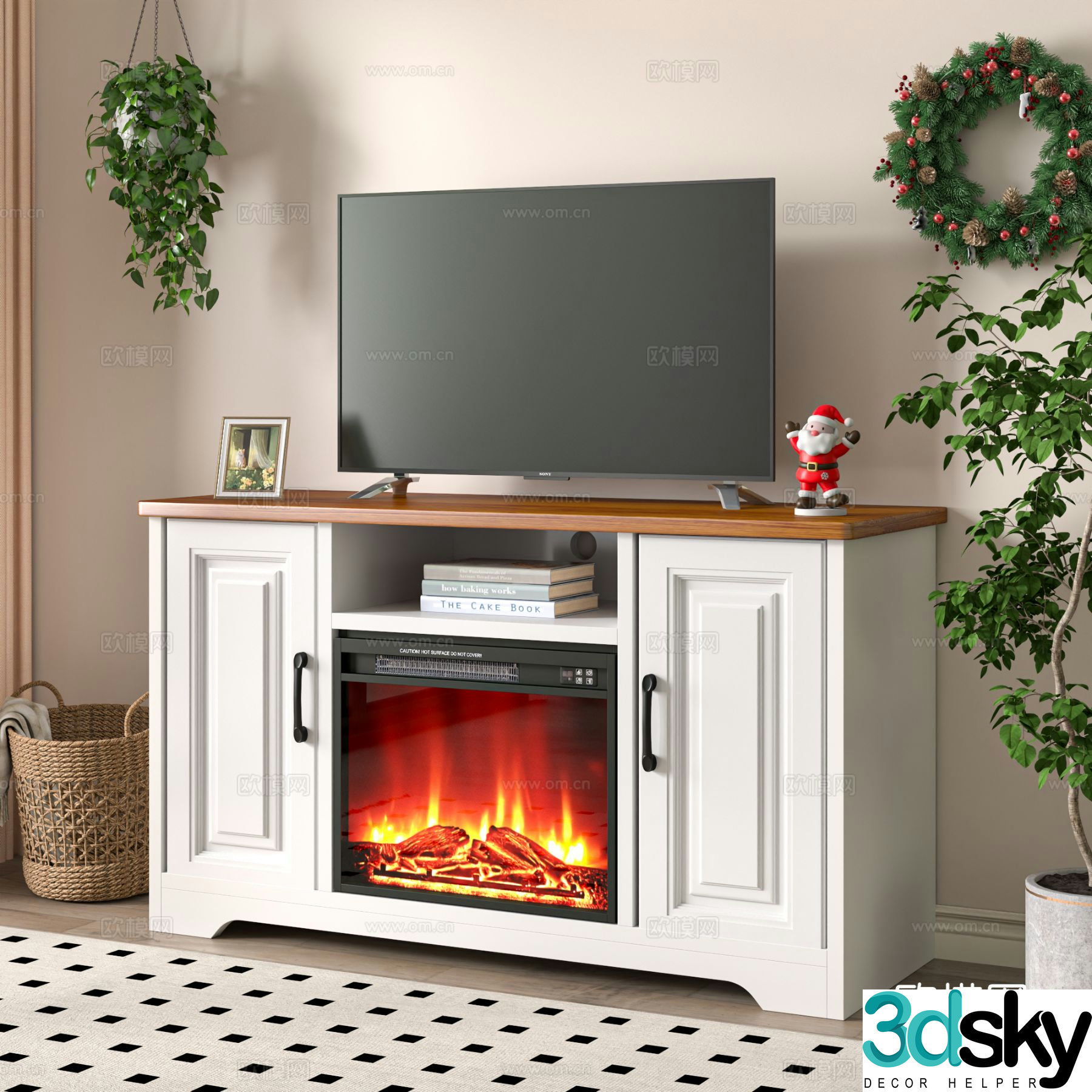 Simple European TV cabinet 3D model