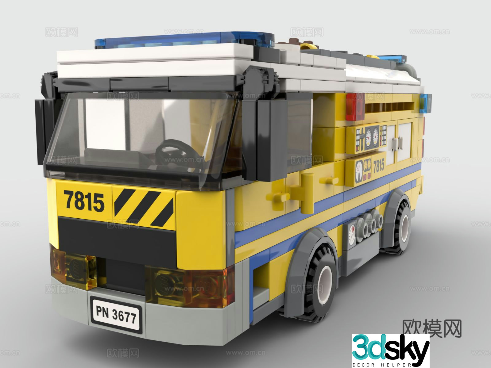 LEGO LEGO toys building blocks fire truck engineering vehicle 3d model