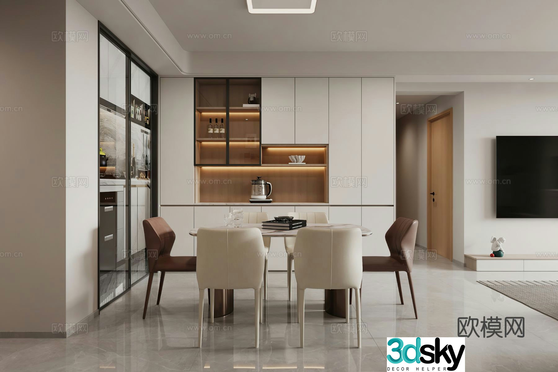 Modern restaurant 3d model
