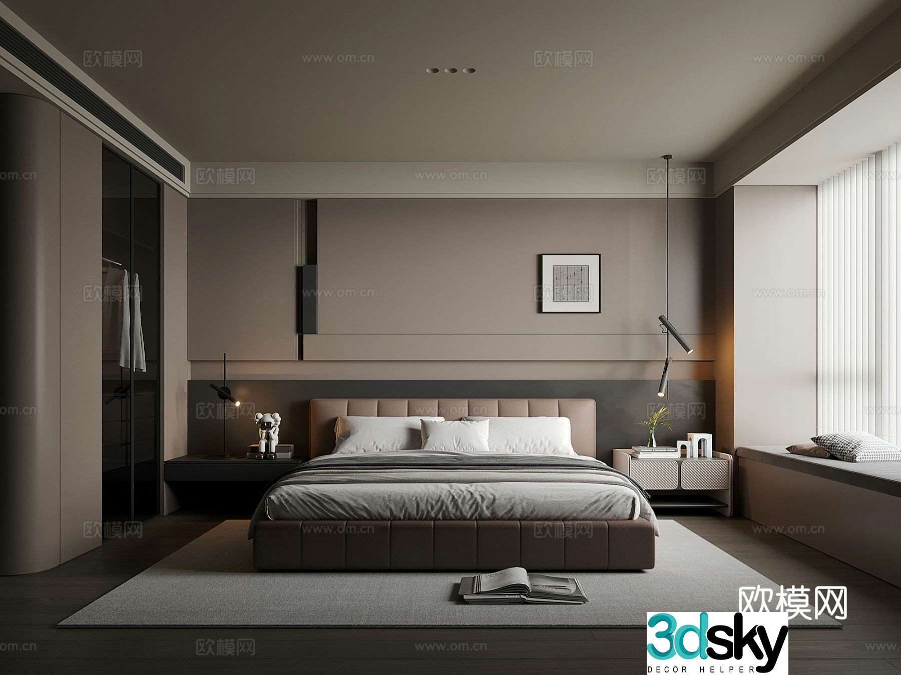 Italian style bedroom master bedroom 3d model