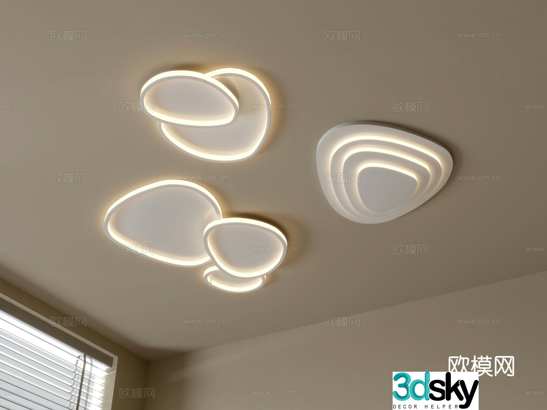 Modern ceiling lamp geometric ceiling lamp 3d model