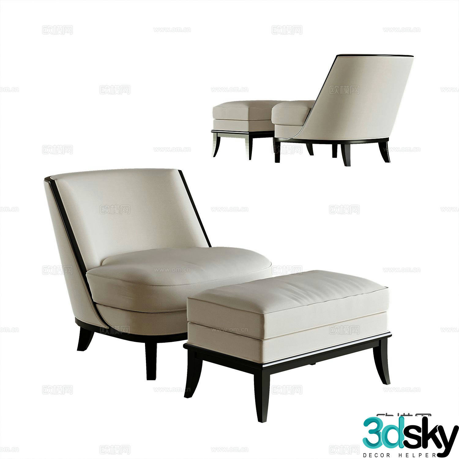 Modern sofa chair leisure chair 3d model