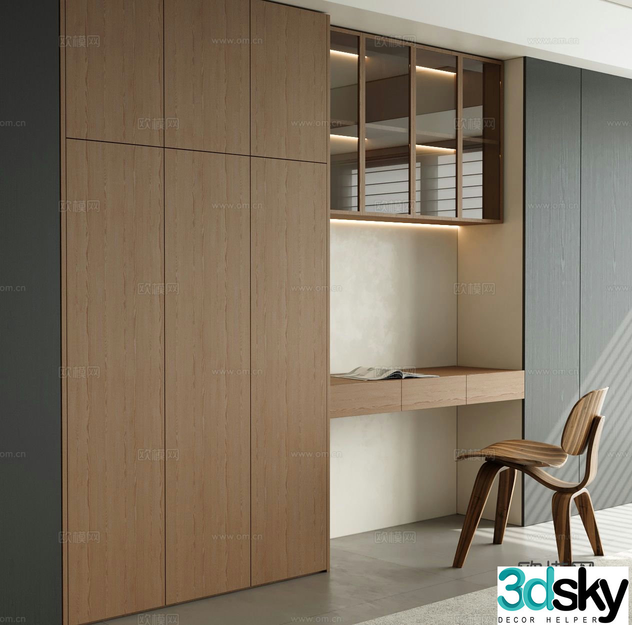 Modern bookcase 3d model