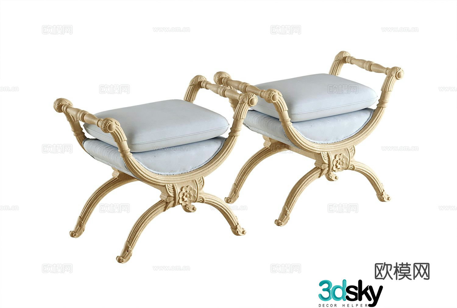 French stool stool stool 3d model