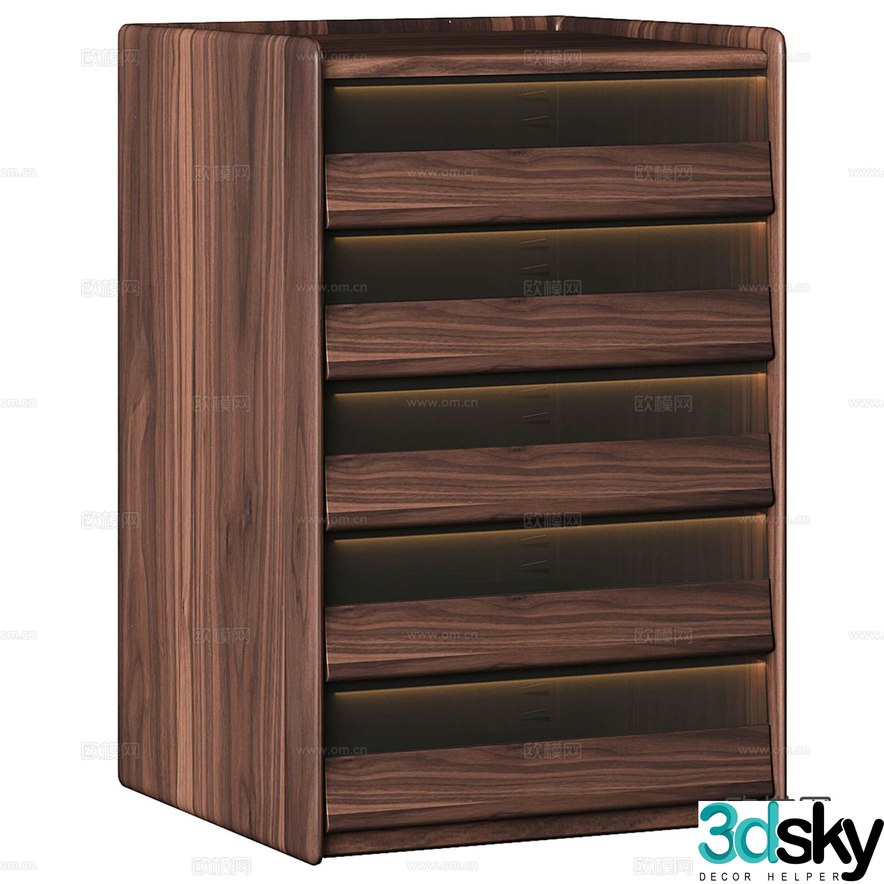 Modern wooden cabinet small tea cabinet 3d model