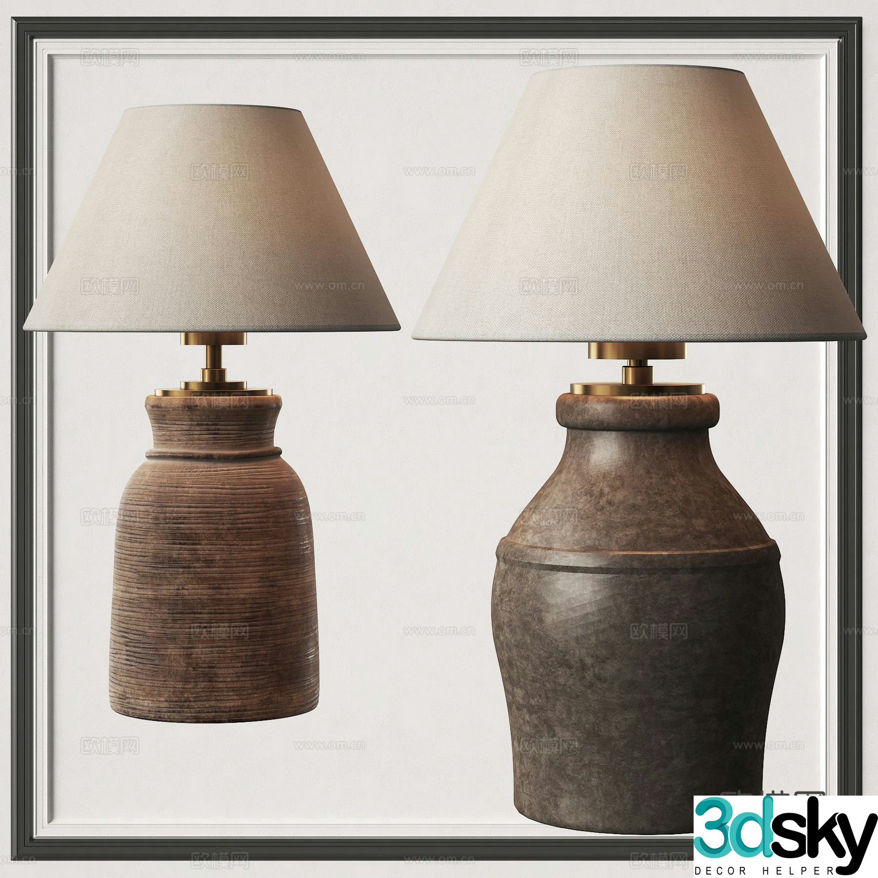Wabi-sabi desk lamp 3d model