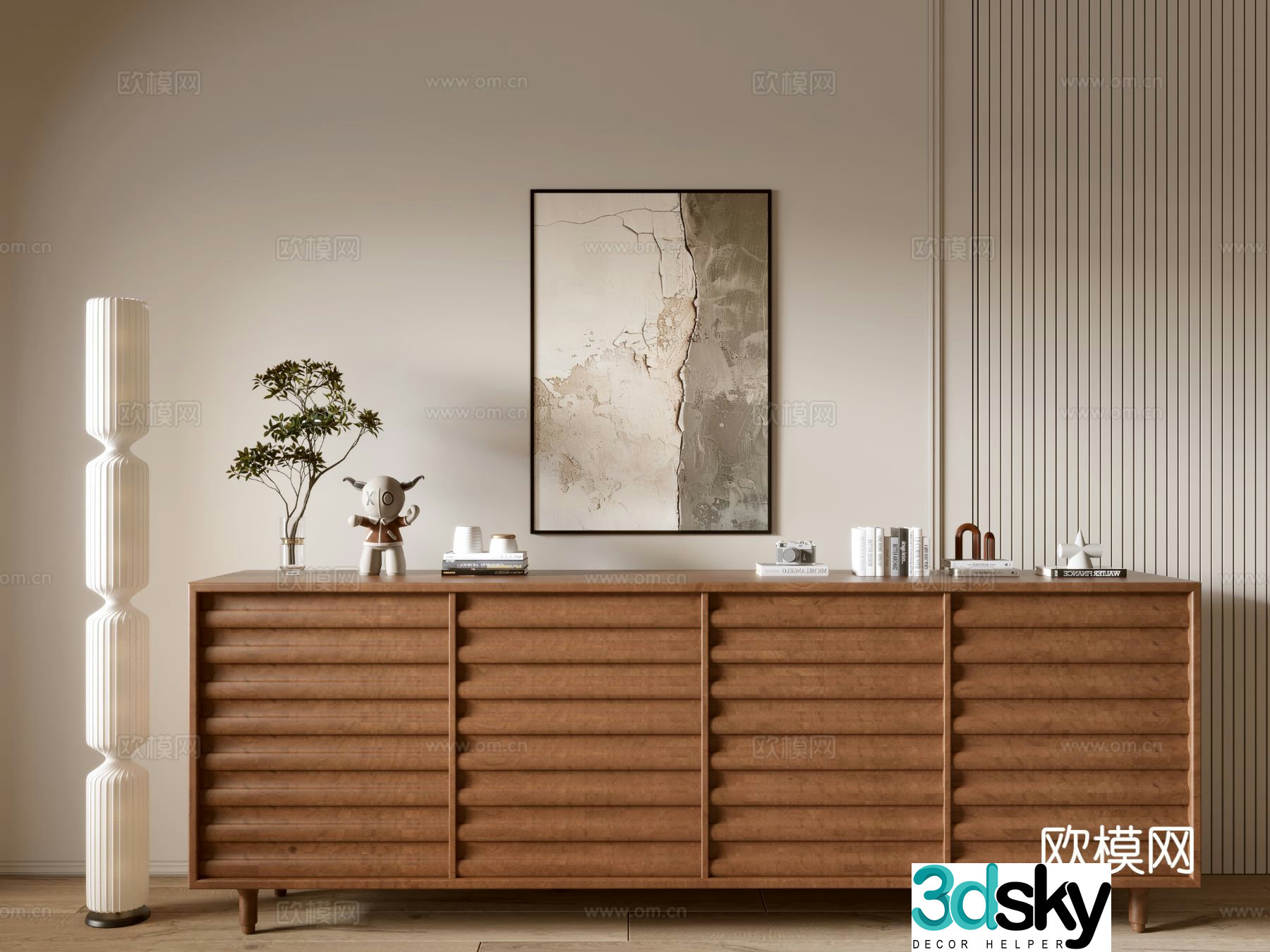 Wabi-sabi entrance cabinet 3d model