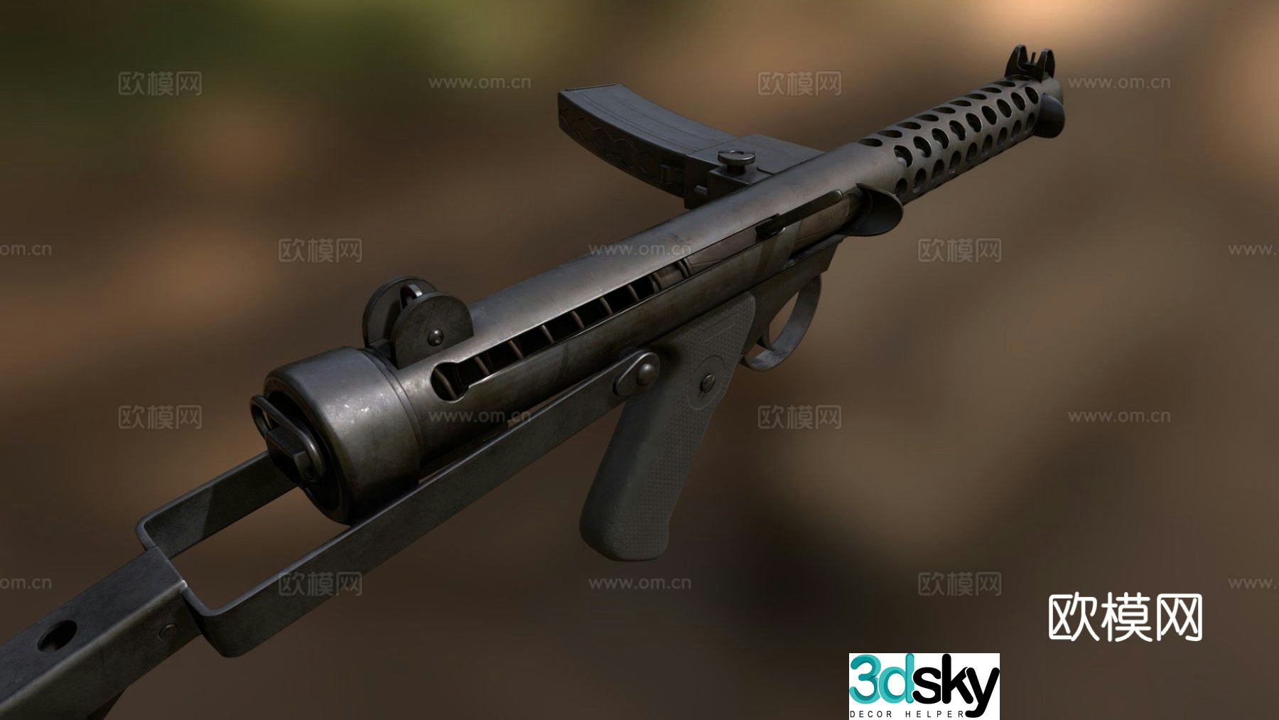 Sterling submachine gun 3d model