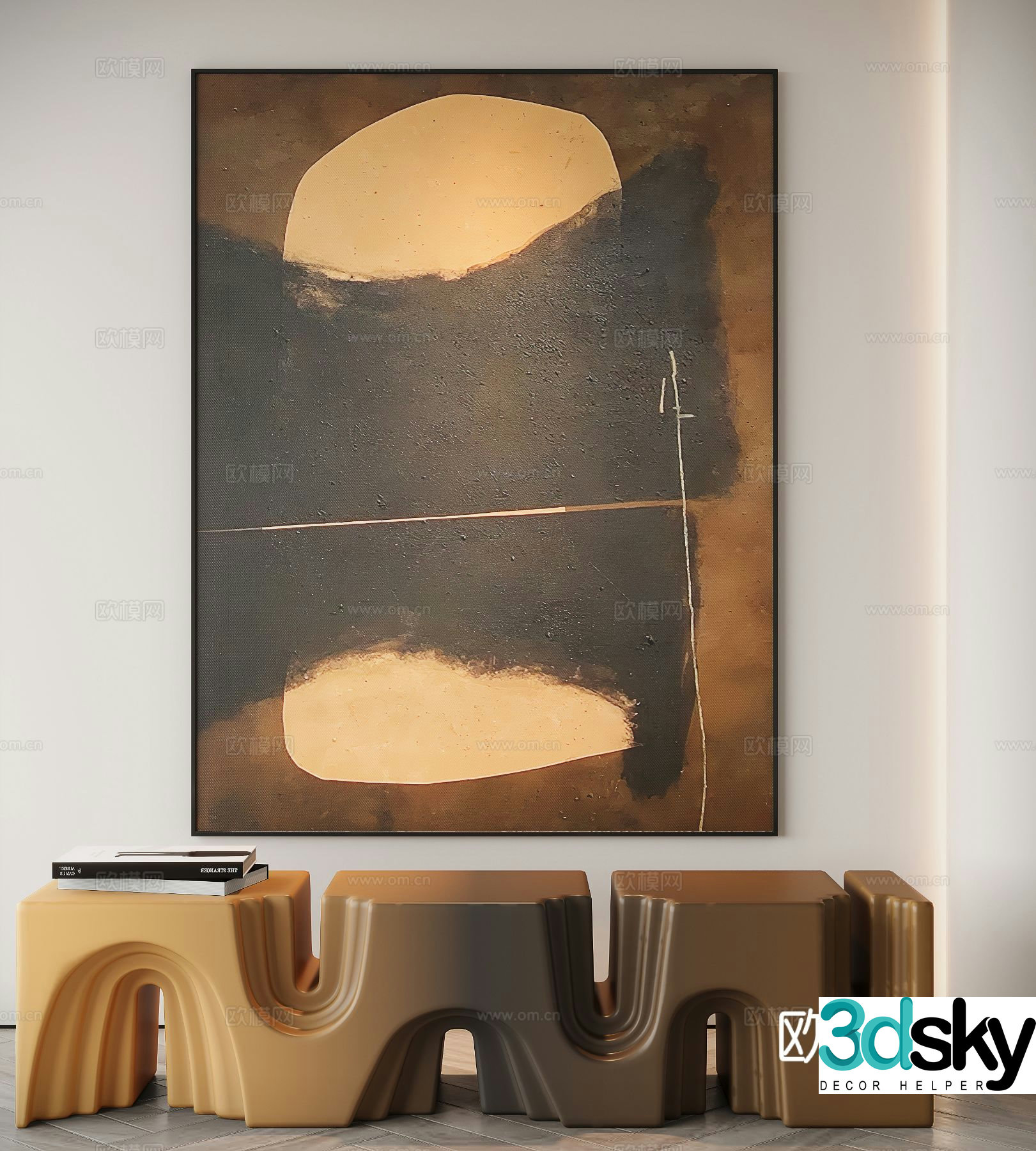 Modern texture painting decorative painting 3d model