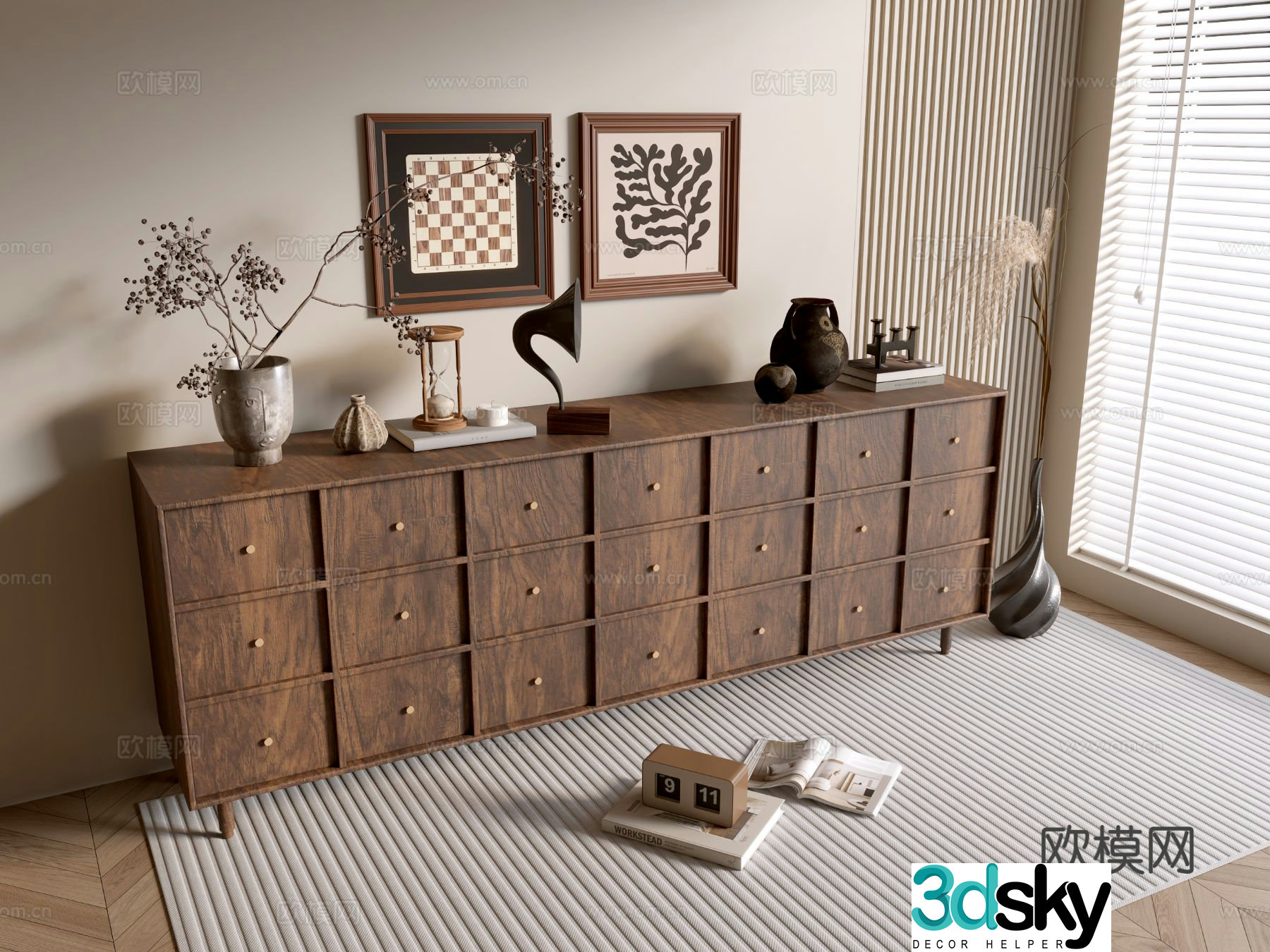 Medieval style entrance cabinet 3D model