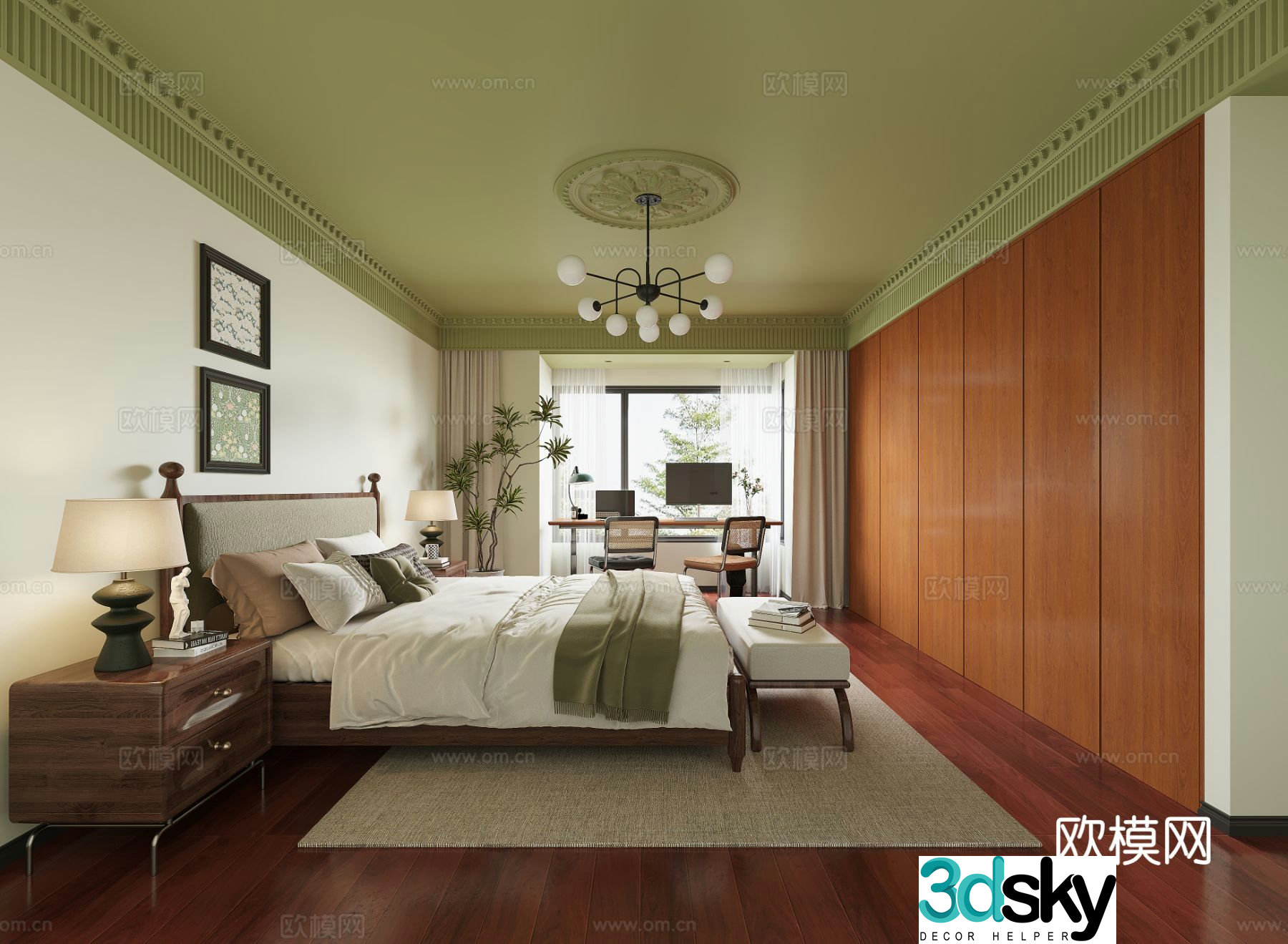 Medieval style bedroom master bedroom 3d model