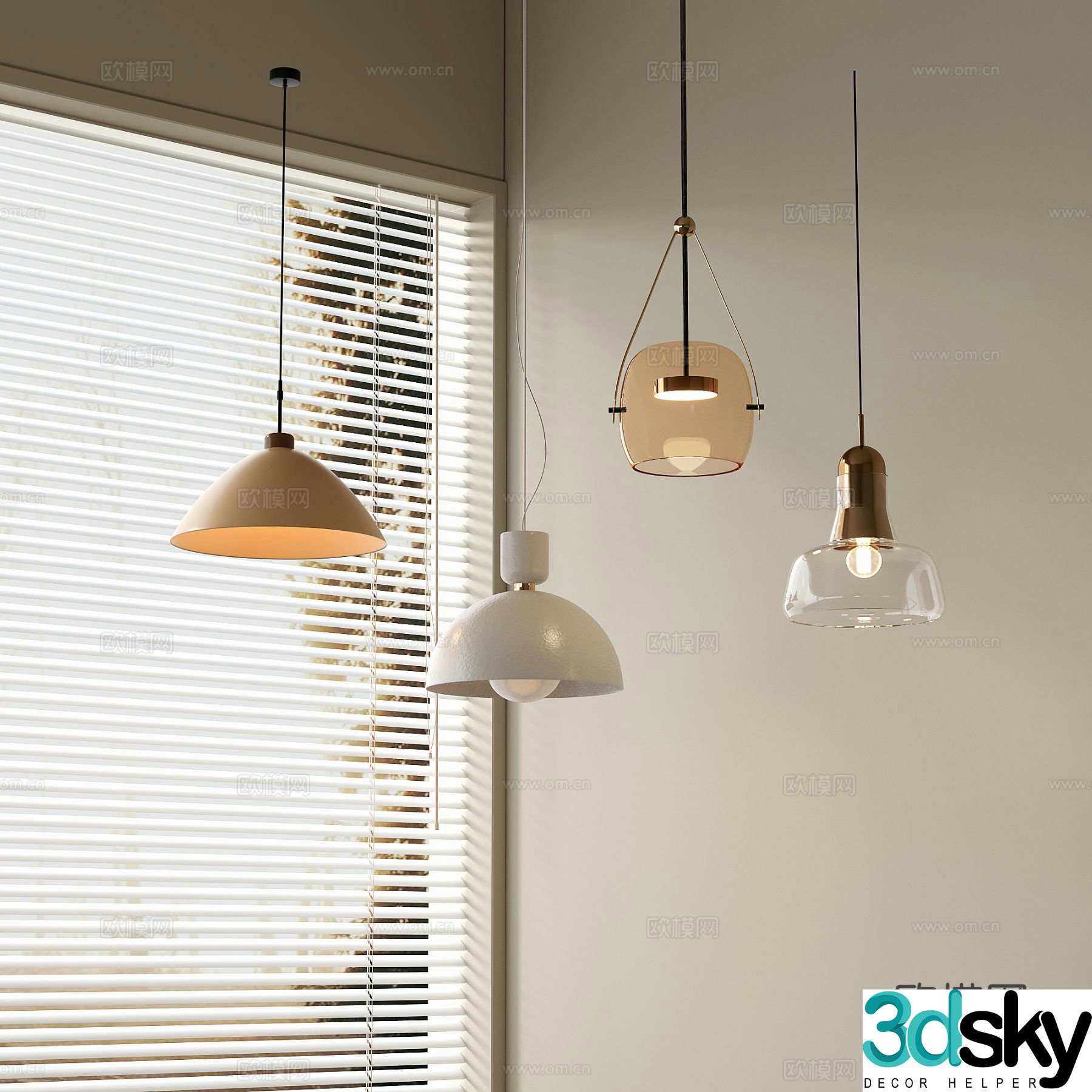 Modern dining room chandelier glass chandelier 3d model