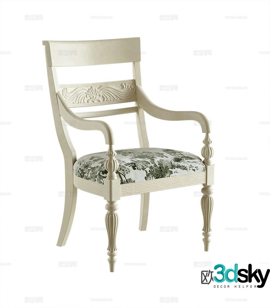French chair single chair 3d model